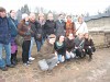 Ein Erinnerungsfoto mit den Klostertürmen im Hintergrund
